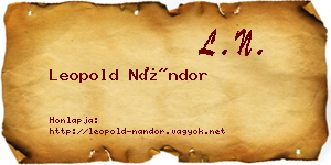Leopold Nándor névjegykártya