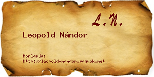 Leopold Nándor névjegykártya